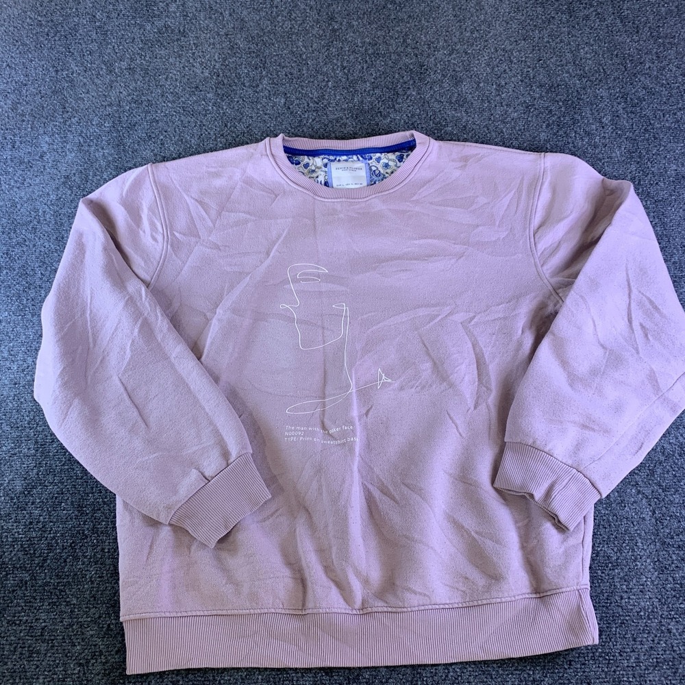 Denim & Flower Ricky Singh Sweatshirt Mens XL Pastel Pink The Man With The Poker